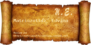 Matriszottó Edvina névjegykártya